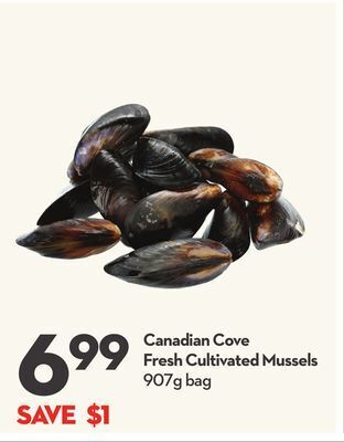Longo's Canadian cove fresh cultivated mussels offer