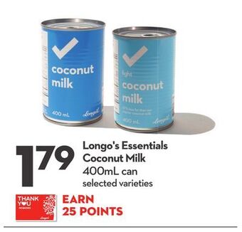 Longo's Longo's essentials coconut milk offer