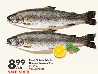 Longo's Fresh ontario whole dressed rainbow trout offer