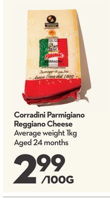 Longo's Corradini parmigiano reggiano cheese offer