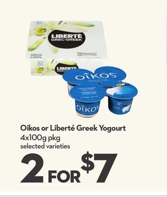 Longo's Oikos or liberté greek yogourt offer