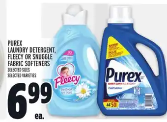 Metro Purex laundry detergent, fleecy or snuggle fabric softeners offer