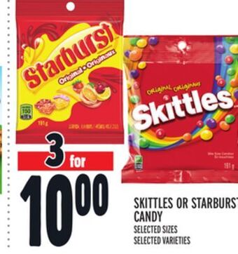 Metro Skittles or starburst candy offer