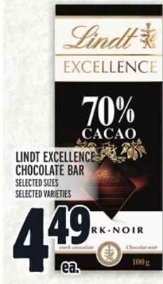 Metro Lindt excellence chocolate bar offer