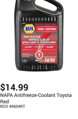 NAPA Auto Parts Antifreeze-coolant toyota red offer