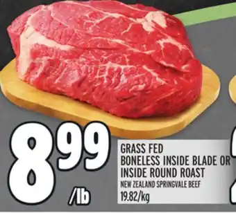 Metro Grass fed boneless inside blade or inside round roast offer