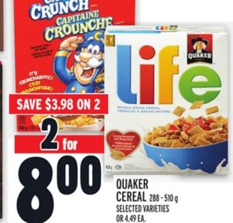 Metro Quaker cereal offer