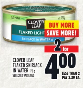 Metro Clover leaf flaked skipjack in water offer