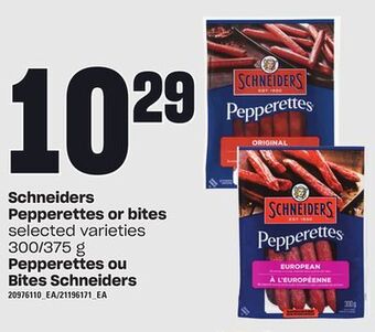 Independent Grocer Schneiders pepperettes or bites, 300/375 g offer