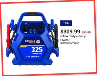 NAPA Auto Parts Jump starter offer