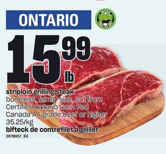 Independent Grocer Striploin grilling steak offer