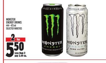 Metro Monster energy drinks offer