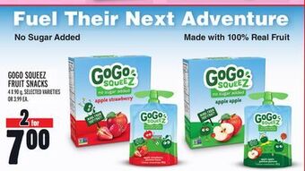 Metro Gogo squeez fruit snacks offer