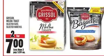 Metro Grissol melba toast offer