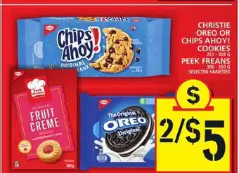 Food Basics Christie oreo or chips ahoy! cookies or peek freans offer
