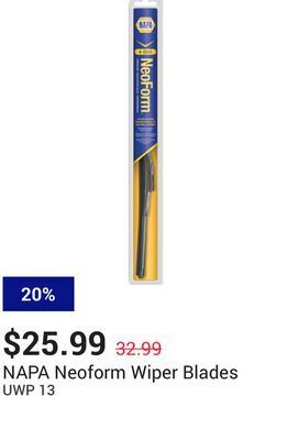 NAPA Auto Parts Wiper blades offer