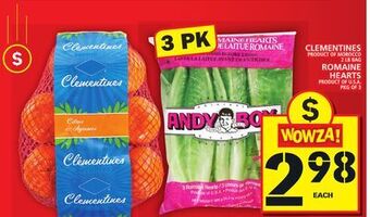 Food Basics Clementines or romaine hearts offer
