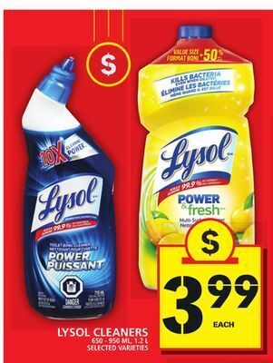 Food Basics Lysol cleaners offer