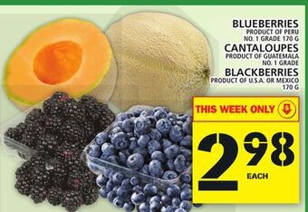 Food Basics Blueberries or cantaloupes or blackberries offer