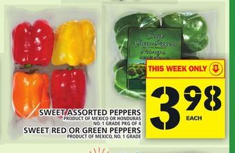 Food Basics Sweet assorted peppers or sweet red or green peppers offer