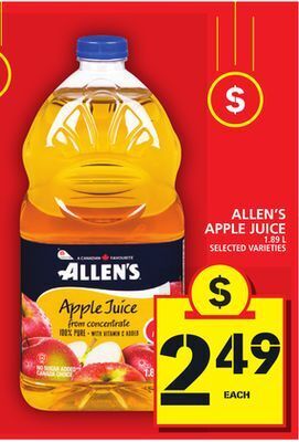 Food Basics Allen's apple juice offer