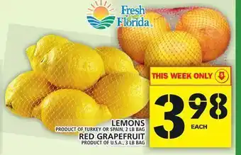 Food Basics Lemons or red grapefruit offer