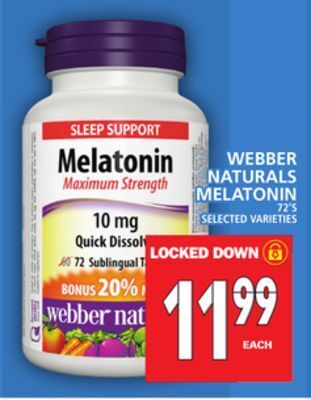 Food Basics Webber naturals melatonin offer