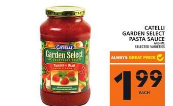Food Basics Catelli garden select pasta sauce offer