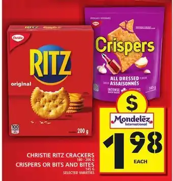 Food Basics Christie ritz crackers or crispers or bits and bites offer