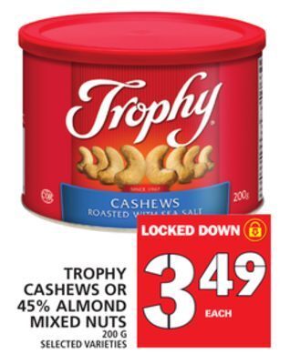 Food Basics Trophy cashews or 45% almond mixed nuts offer