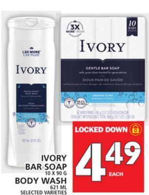 Food Basics Ivory bar soap or body wash offer