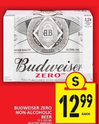 Food Basics Budweiser zero non-alcoholic beer offer