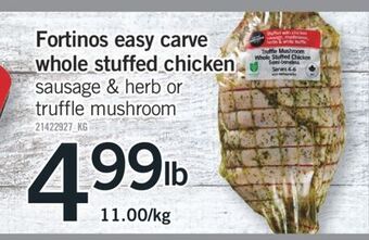 Fortinos Fortinos easy carve whole stuffed chicken offer