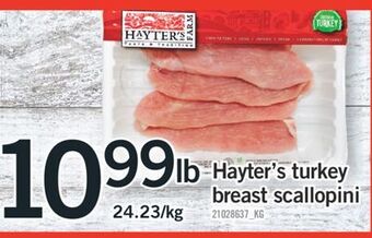 Fortinos Hayter's turkey breast scallopini offer