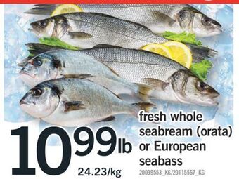 Fortinos Fresh whole seabream (orata) or european seabass offer
