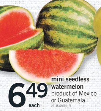Fortinos Mini seedless watermelon offer