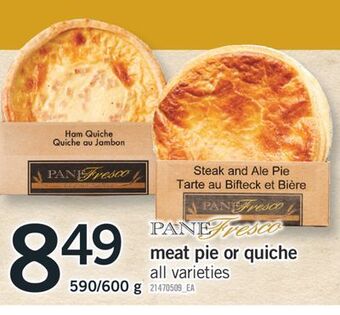 Fortinos Meat pie or quiche, 590/600 g offer