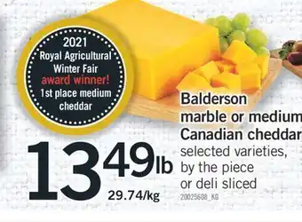 Fortinos Balderson marble or medium canadian cheddar offer