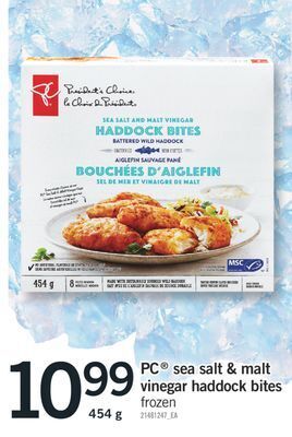 Fortinos Pc® sea salt & malt vinegar haddock bites, 454 g offer