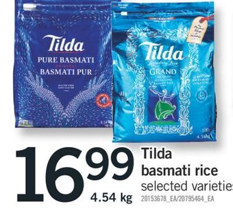 Fortinos Tilda basmati rice, 4.54 kg offer
