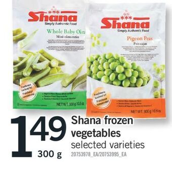 Fortinos Shana frozen vegetables, 300 g offer