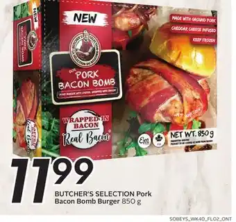 Sobeys Butcher's selection pork bacon bomb burger offer