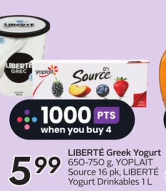 Sobeys Liberté greek yogurt offer