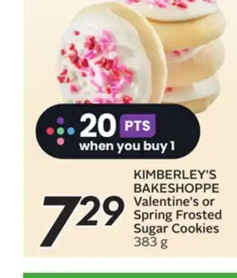 Sobeys Kimberley's bakeshoppe valentine's or spring frosted sugar cookies offer