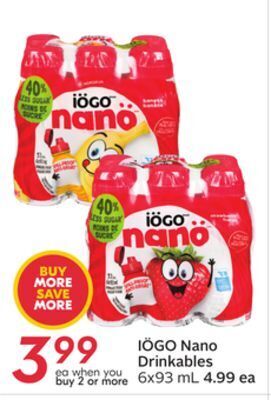 Sobeys Iögo nano drinkables offer