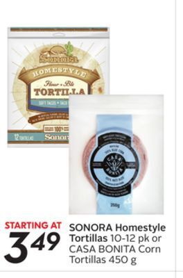 Sobeys Sonora homestyle tortillas offer