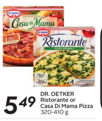 Sobeys Dr. oetker ristorante or casa di mama pizza offer