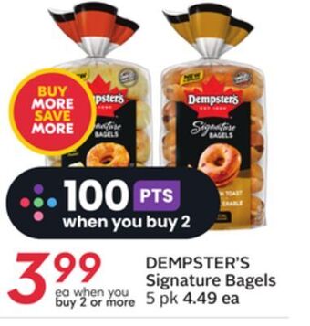 Sobeys Dempster's signature bagels offer
