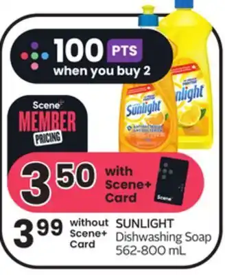 Sobeys Sunlight dishwashing soap offer