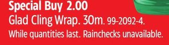 Canadian Tire Glad cling wrap offer